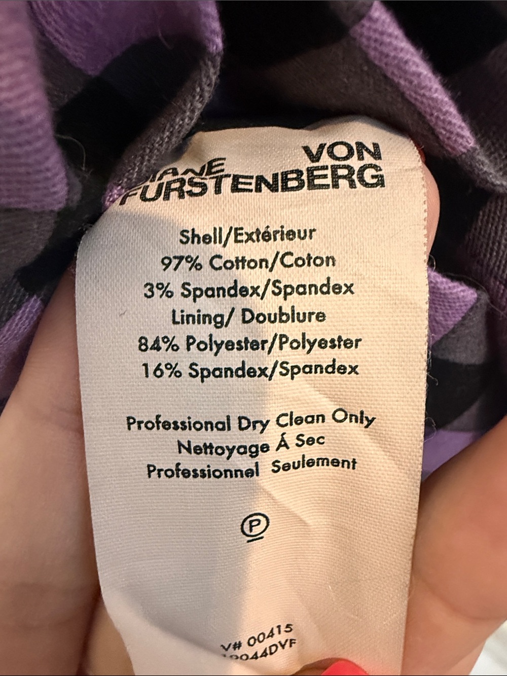 Diane Von Furstenberg Purple/Black/Grey Gingham Sleeveless Sheath Dress - 4 - Picture 7 of 7